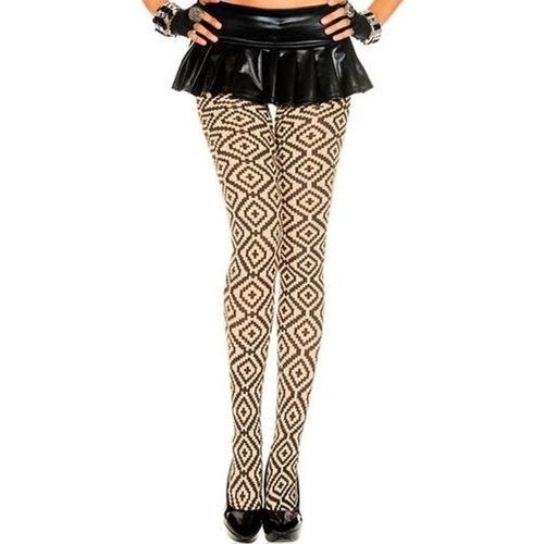 Panty met Diamant en Kruispatroon Music legs Panty met Diamant en Kruispatroon