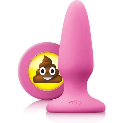 Siliconen Buttplug met Emoji Stop Drol Medium