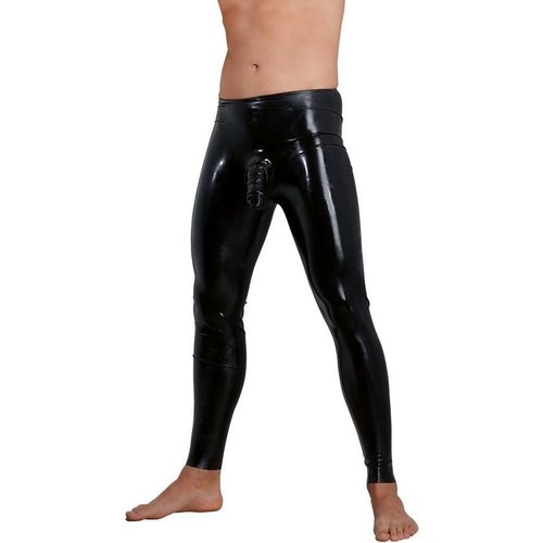 Late X Latex Broek met Realistische Penis Sleeve