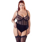 Plus Size Transparante Jarretel Body met Bandjes Cottelli Plus Size Plus Size Transparante Jarretel Body met Bandjes