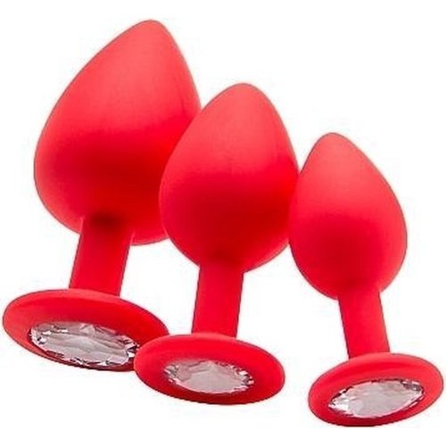 Ouch! Siliconen Buttplug met Kristal Small