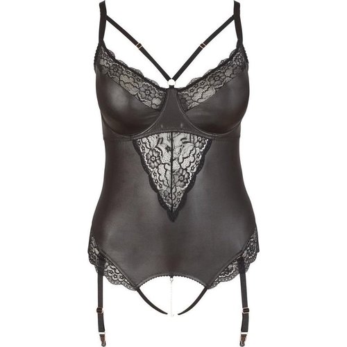 Plus Size Jarretel Body met Stimulerende Parels Cottelli Plus Size Plus Size Jarretel Body met Stimulerende Parels