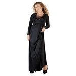 Cottelli Collection Plus Plus Size Lange Nachtjurk met Vetersluiting