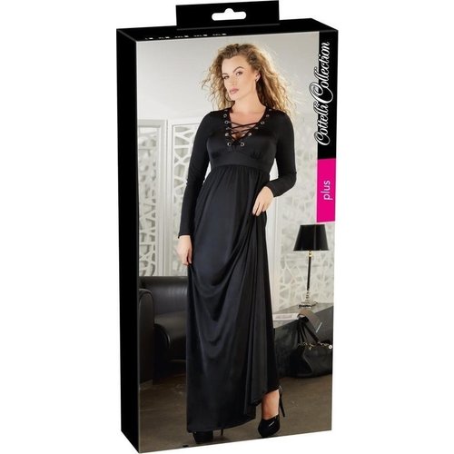 Plus Size Lange Nachtjurk met Vetersluiting Cottelli Collection Plus Plus Size Lange Nachtjurk met Vetersluiting