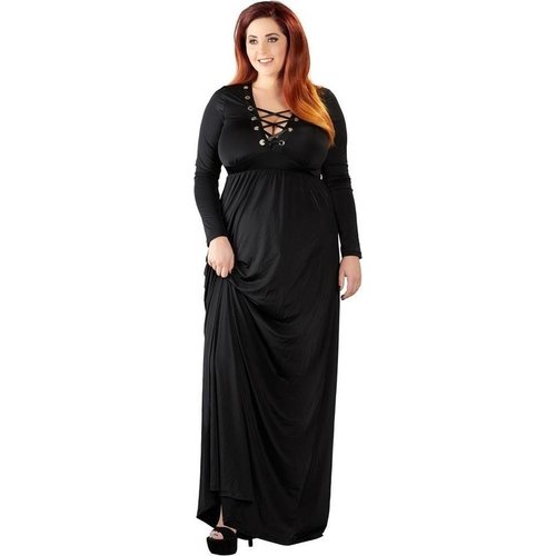 Plus Size Lange Nachtjurk met Vetersluiting Cottelli Collection Plus Plus Size Lange Nachtjurk met Vetersluiting