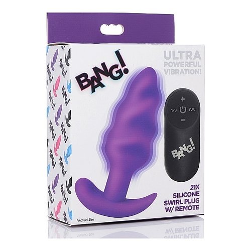 Vibrerende Siliconen Swirl Buttplug Bang! Vibrerende Siliconen Swirl Buttplug
