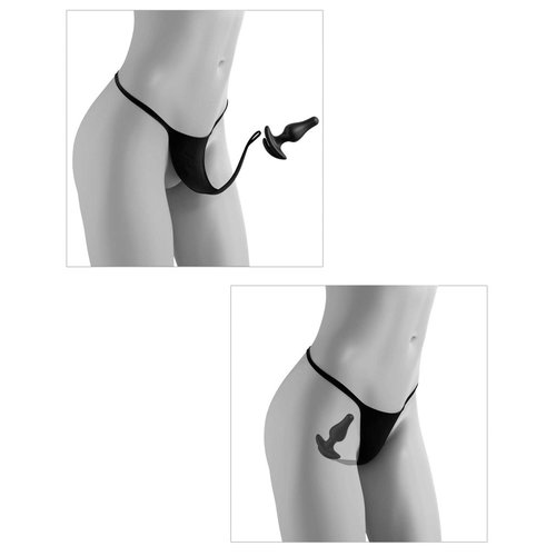 Hookup Vibrerend Slipje met Afstandsbediening Vaginale en Anale Plug String  S-L