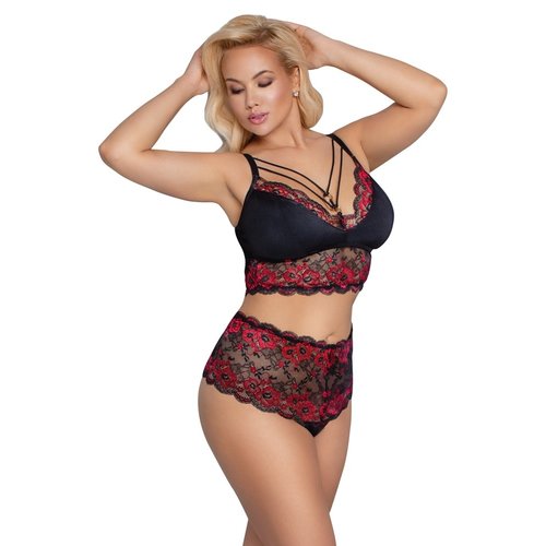 Cottelli Curves Curvy Bloemen Kanten Hoge Lingerie Set