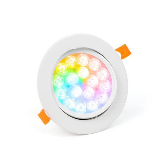 MiBoxer/Mi-Light LED inbyggnadsspot 9W RGB+CCT Ø135 mm riktbar | FUT062