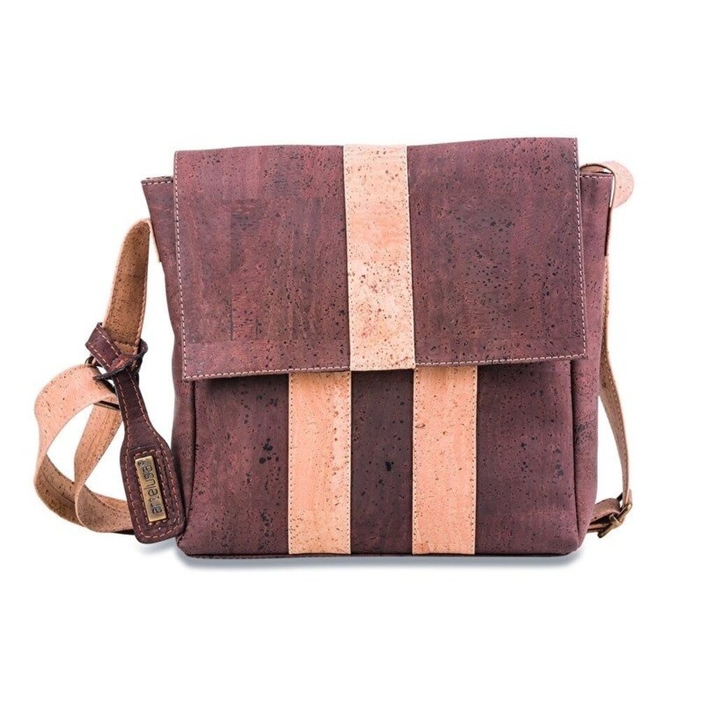 Korktasche BRAUN / MIT BEIGE STREIFEN