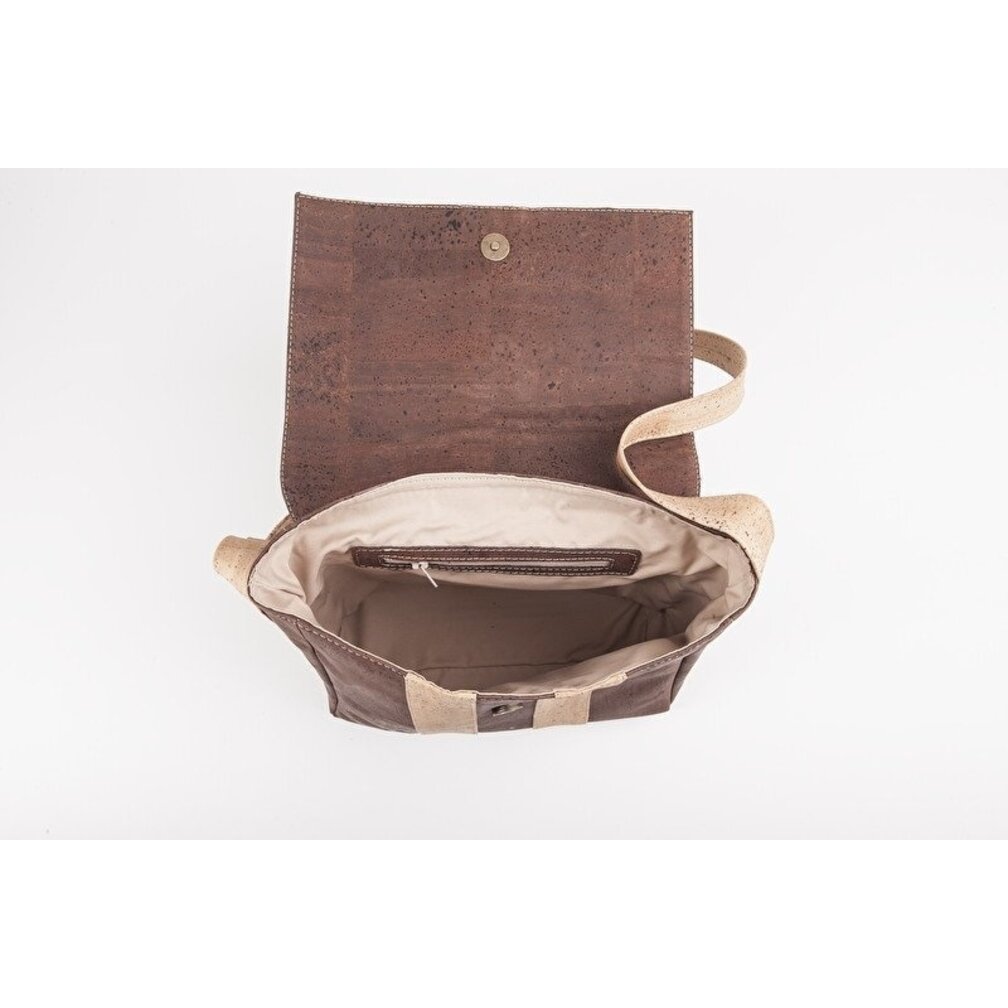 Korktasche BRAUN / MIT BEIGE STREIFEN