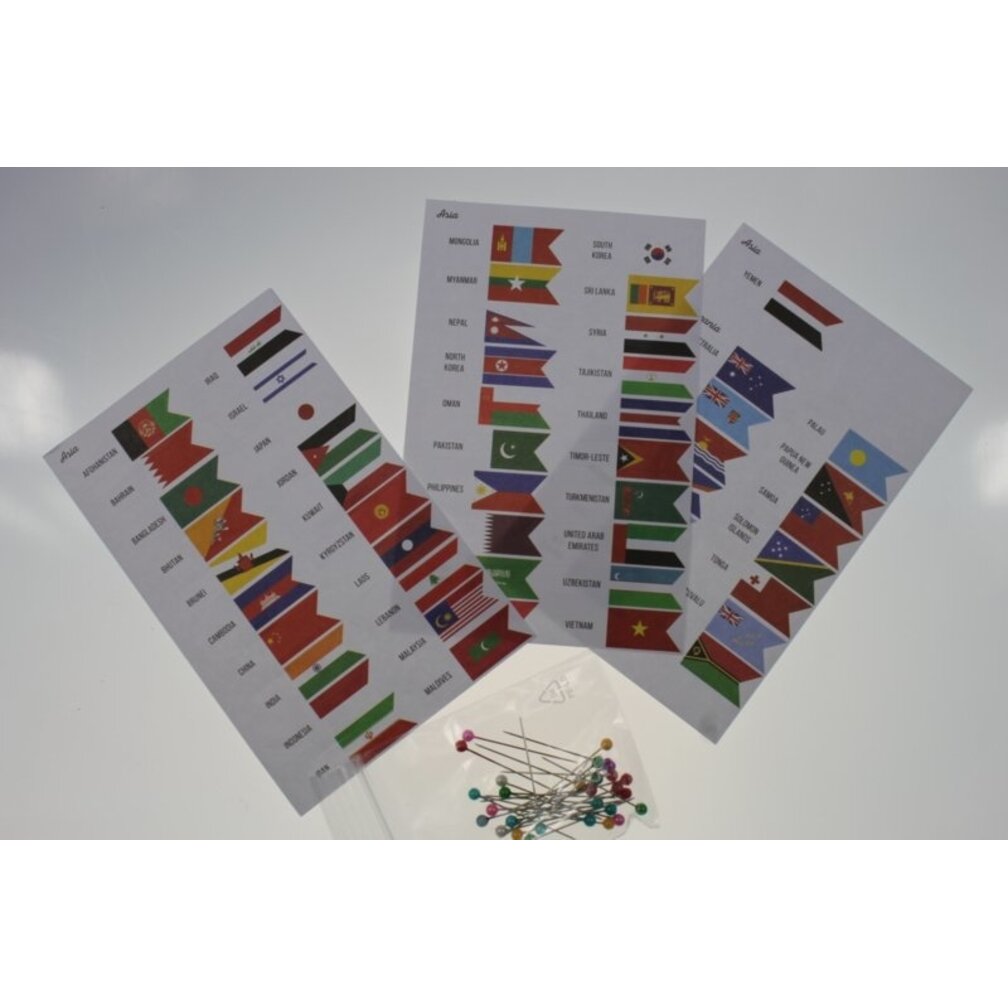 Flaggen-Pins,  Fahnen-Pins - ASIEN UND OZEANIEN - 25 Stück