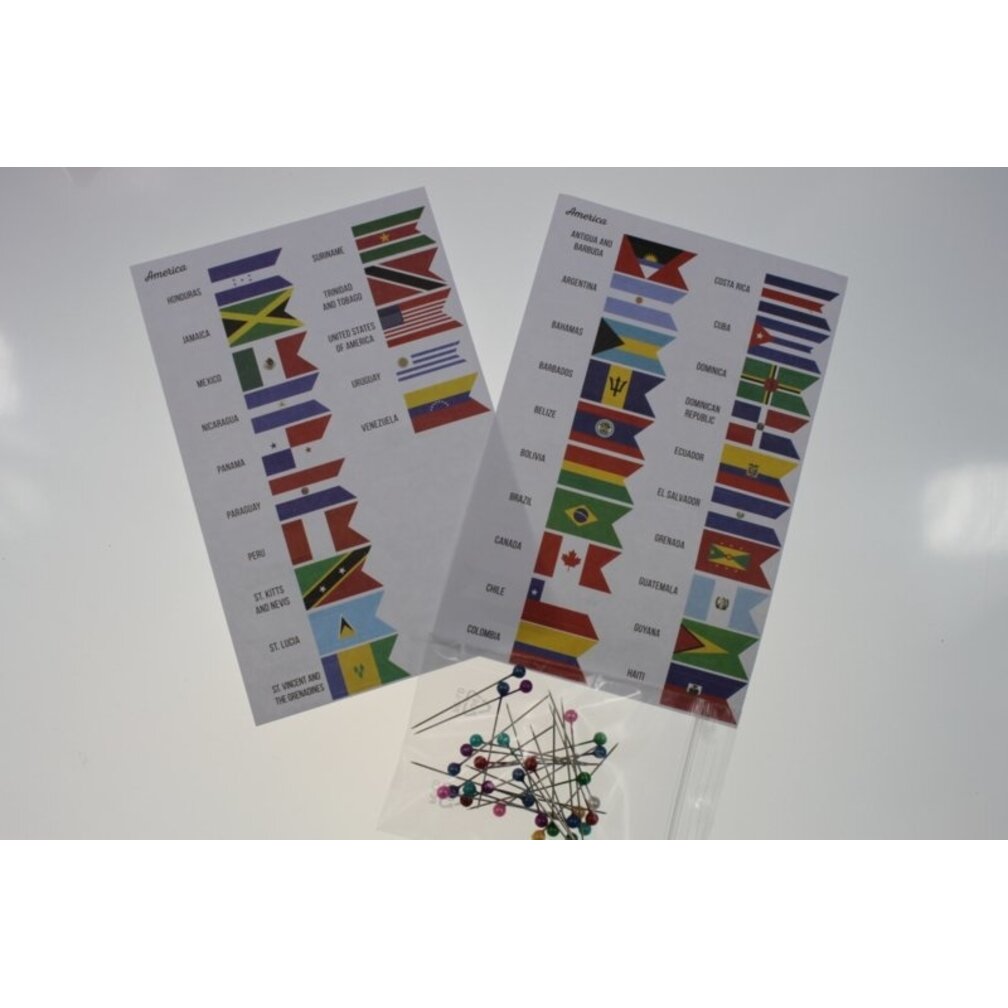 Flaggen-Pins, Fahnen-Pins - AMERIKA - 25 Stück