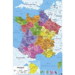 Kork Pinnwand karte Frankreich - 60 x 90 cm - POSTER