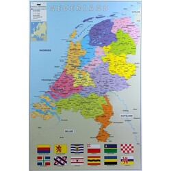 Kork Pinnwand karte Niederlande - 60 x 90 cm - POSTER