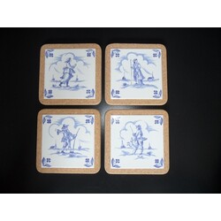 Untersetzer Delfter Blau in Kork eingelegt