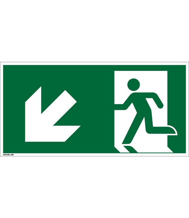 Picto Promo Pictogram nooduitgang linksonder - kunststof