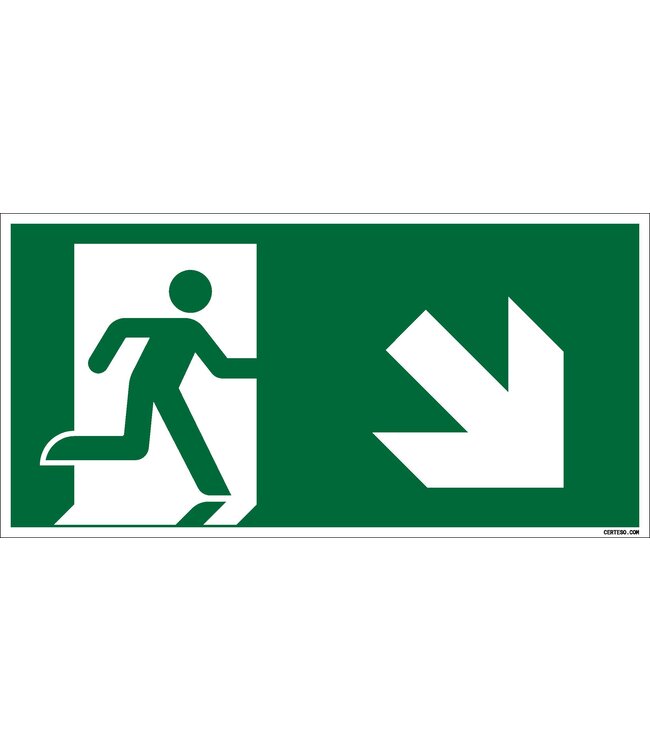 Picto Promo Pictogram nooduitgang rechtsonder - kunststof