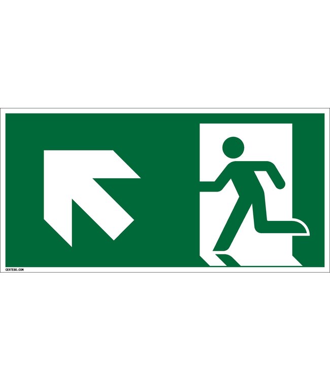 Picto Promo Pictogram nooduitgang linksboven - kunststof