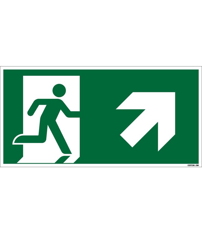 Picto Promo Pictogram nooduitgang rechtsboven - kunststof