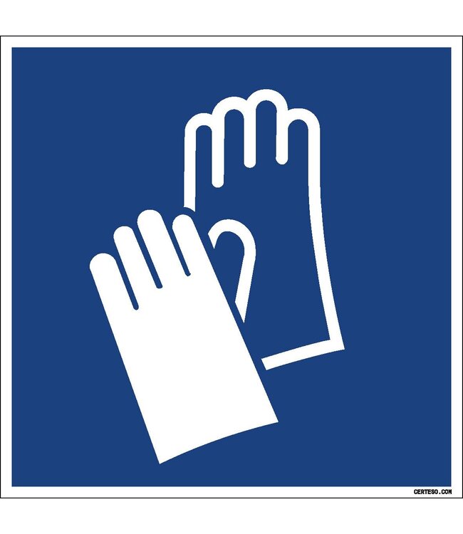 Pictogram handschoenen dragen verplicht gebod