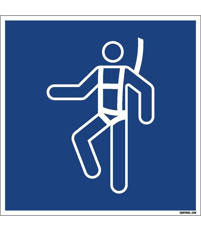 Pictogram veiligheidsharnas verplicht