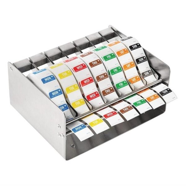 Vogue Vogue Kleurcode stickerdispenser incl. stickers | 1 rol per dag à 1000 stuks