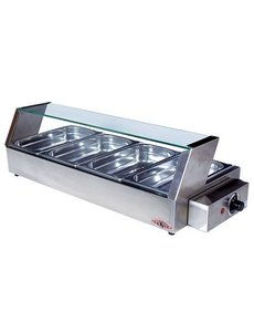 Stilfer Bain-Marie warmhoudvitrine voor 4x GN 1/3 | tot 90°C | 1200W