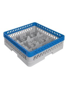 CaterRacks Glazenkorf 9 Vakken en 1 Opzetrand | 50x50H14 cm. | Max Ø15 cm Max H12 cm. | CR09-1A