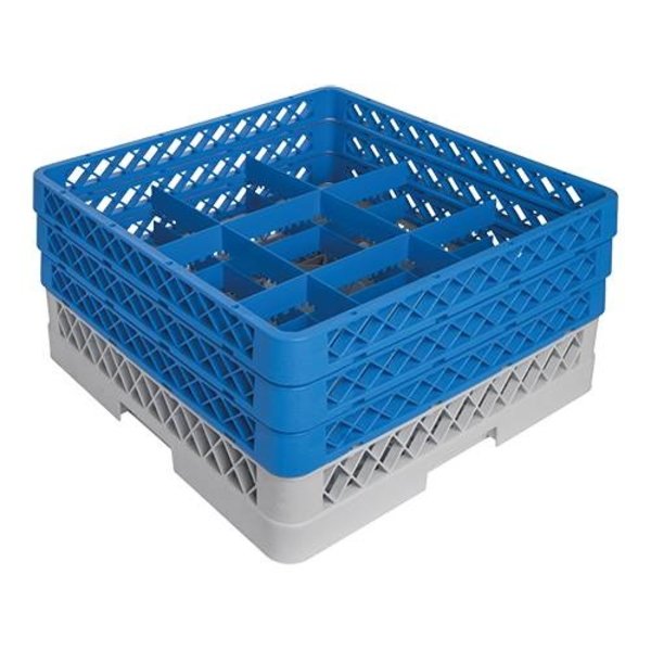 CaterRacks CaterRacks Glazenkorf 9 Vakken en 3 Opzetranden | 50x50H22 cm. | Max Ø15 cm Max H20 cm. | CR09-3A