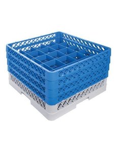 CaterRacks Glazenkorf met 25 vakken en 4 opzetranden | Max Ø9 x Max H24 cm.