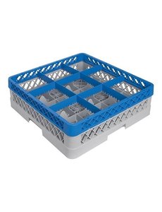 CaterRacks Glazenkorf 9 Vakken en 1 Opzetrand | 50x50xH14 cm. | Max Ø15 cm. Max H12 cm. | CR09-1Z