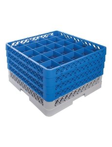 CaterRacks Glazenkorf 25 Vaks | Vakgrootte Ø9 cm. Max Hoogte  cm. | 50x50xH26 cm. | CR25-4Z