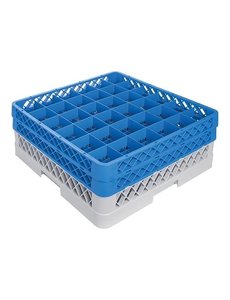 CaterRacks Voetglazenkorf 36 vakken en 2 Opzetranden | Max Ø7,4cm x Max H16cm | CR 36-2Z