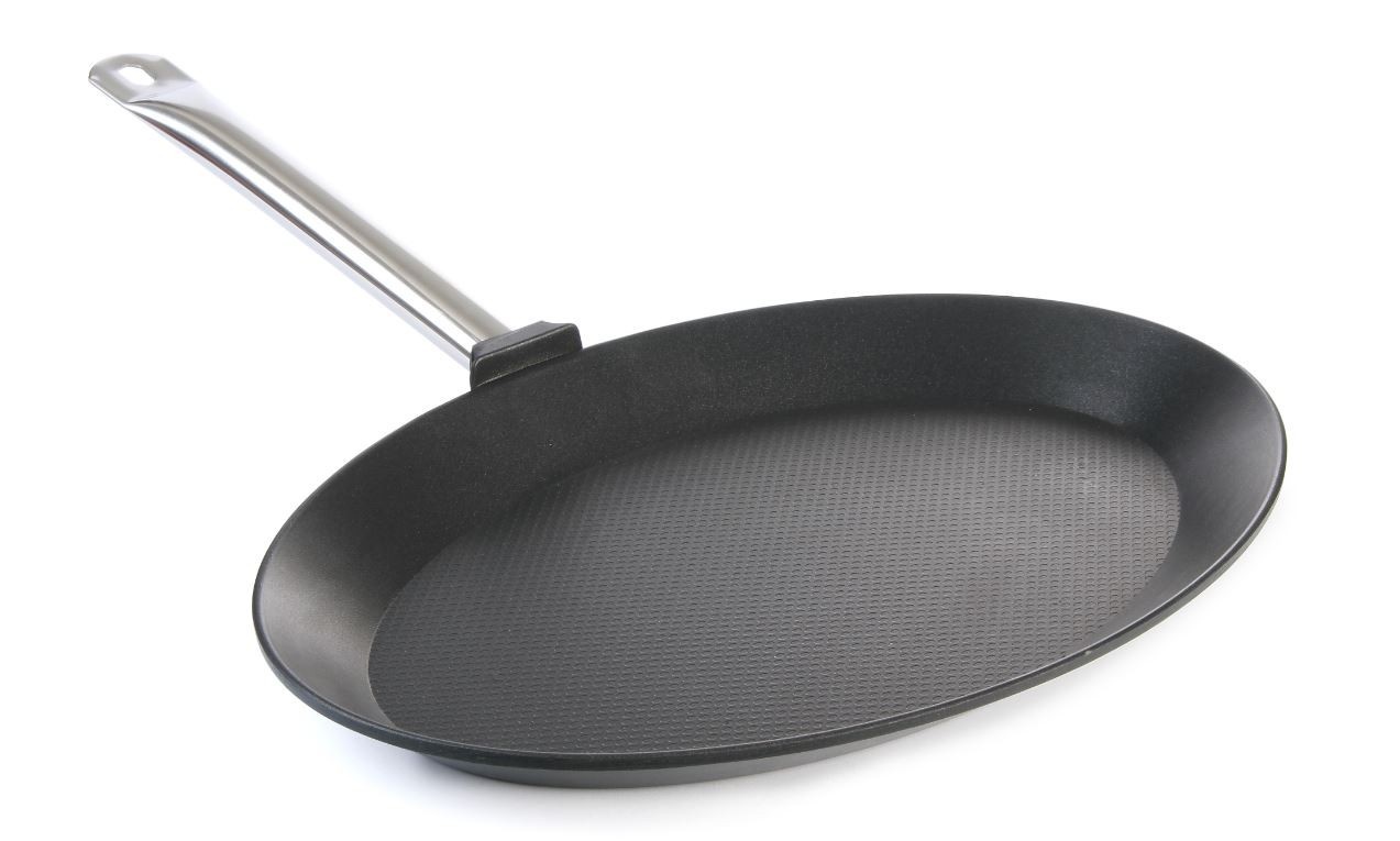 Hendi Vispan met Lange Handgreep | 400x275xH35mm. | Gietaluminium