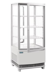 Polar Koelvitrine met gebogen deuren wit 86 Liter | 43x43xH98cm.