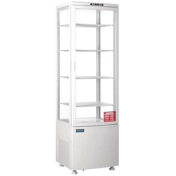 Polar Polar Koelvitrine met gebogen deur wit | 235 liter | 51.5x48.5xH169cm.