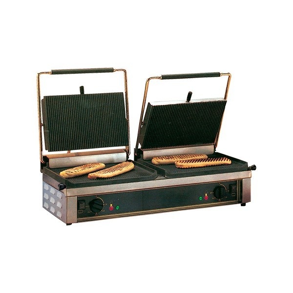 Roller Grill Contactgrill dubbel | Geribd / Geribd | 3.0kW | 25(H)x39x85cm., foto 2 van 2