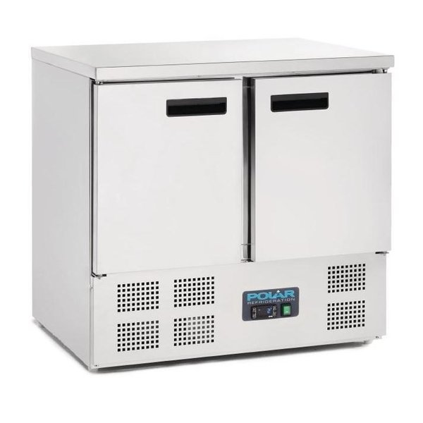 Polar Polar G-serie Koelwerkbank met 2 Deuren 240 Liter | +2°C tot +5°C | 88Hx90x70cm.