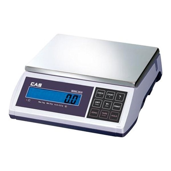 CAS Elektronische weegschaal tot 30 kg | Gradatie 1 gr. | Plateau 31x22cm