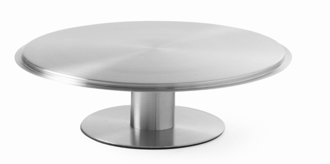 Hendi Taartplateau Draaibaar RVS | Ø300xH90 mm.