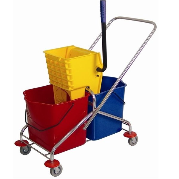 Jantex Jantex  Mopemmer duo met wringer met RVS Wagen | 2x 23 Liter