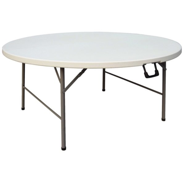 Bolero Bolero Inklapbare tafel rond wit | Stabiel frame |  Ø153xH74cm