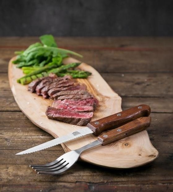 Olympia Steakmes met houten heft RVS 21.5 cm. | Per 12 stuks, foto 2 van 2