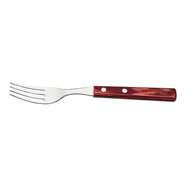 Tramontina Bistro steakvork met houten handvat RVS 19cm | Per stuk