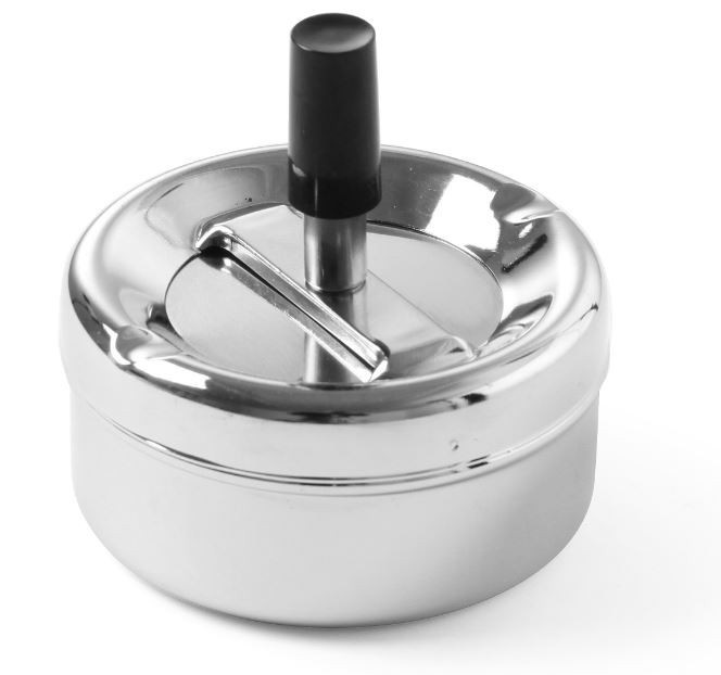 Hendi Asbak met drukknop | Chrome | Ø90xH45 mm.