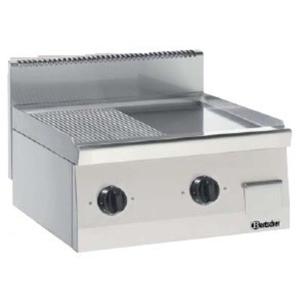 Bartscher Elektrische Grillplaat met 2 Zones | Glad/Geribd Plaat | 400V / 7.2kW | B60xD60xH29 cm.