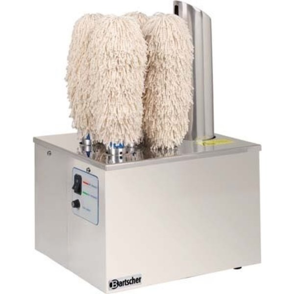 Bartscher Glazenpoleermachine met 5 roterende rollen en heteluchtventilator | 1100Watt