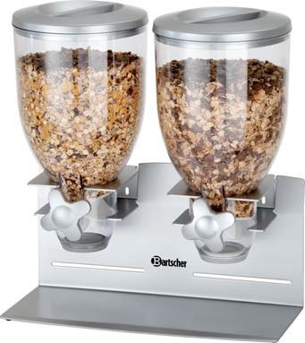 Bartscher Ontbijtgranendispenser 2x 3.5 liter | 360x170xH395 mm