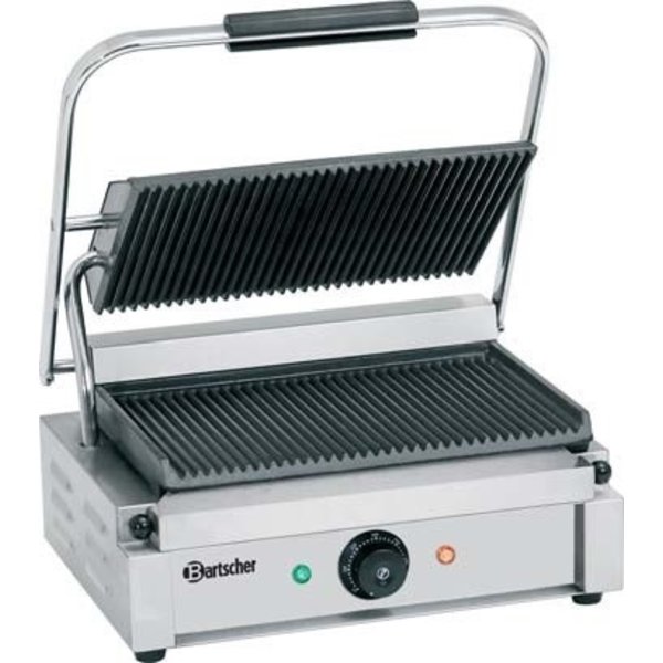 Bartscher Contactgrill "Panini" medium | Geribd / Geribd | 2.2kW | 410x400xH200 mm.